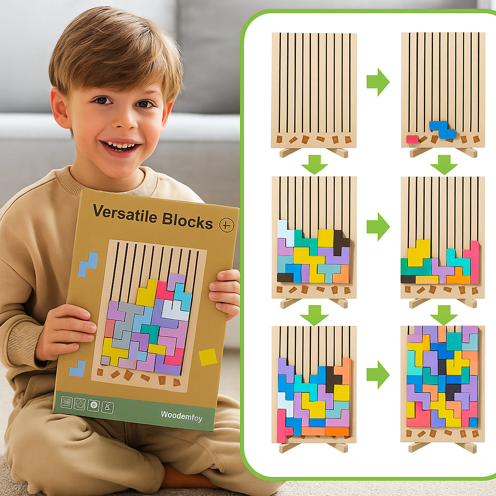 Tetris Montessori Houten - Puzzel