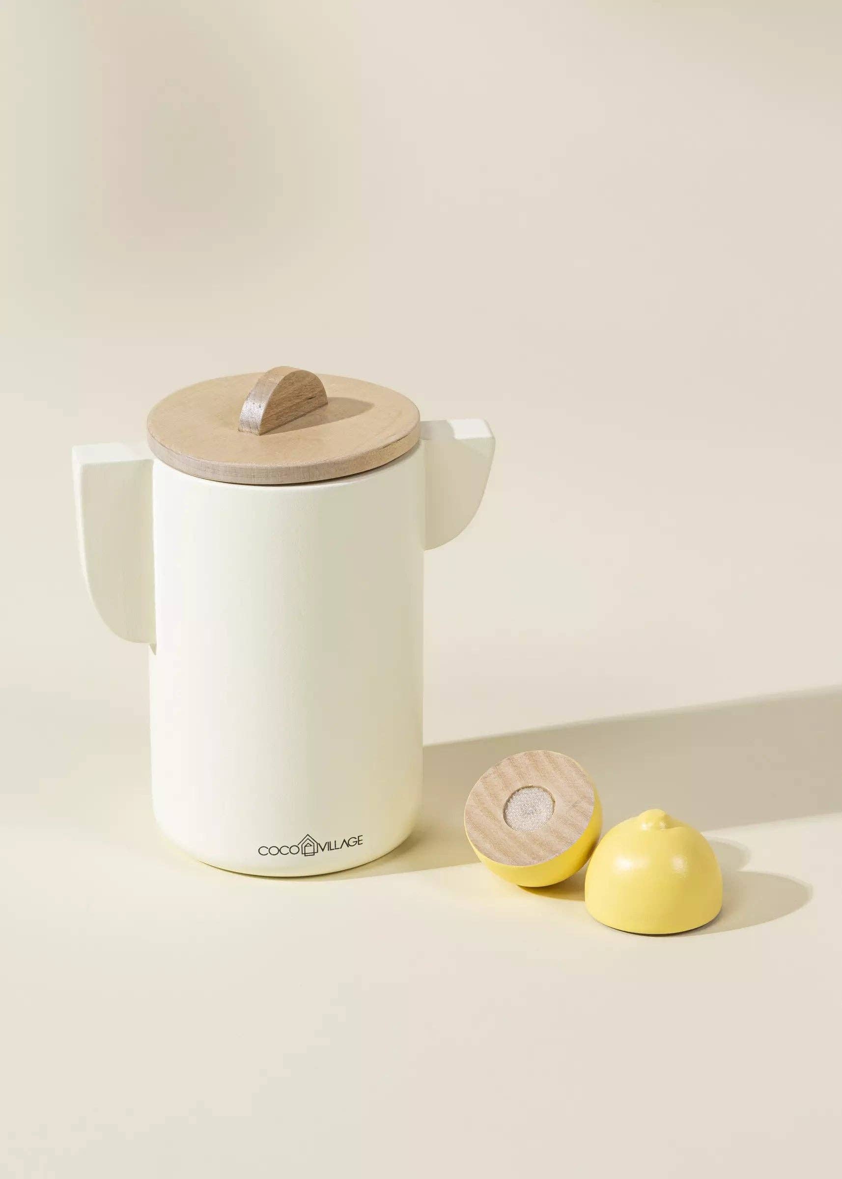 Wooden Lemonade Set | Creative play set with 3 glasses, a jug, and fruit accessories