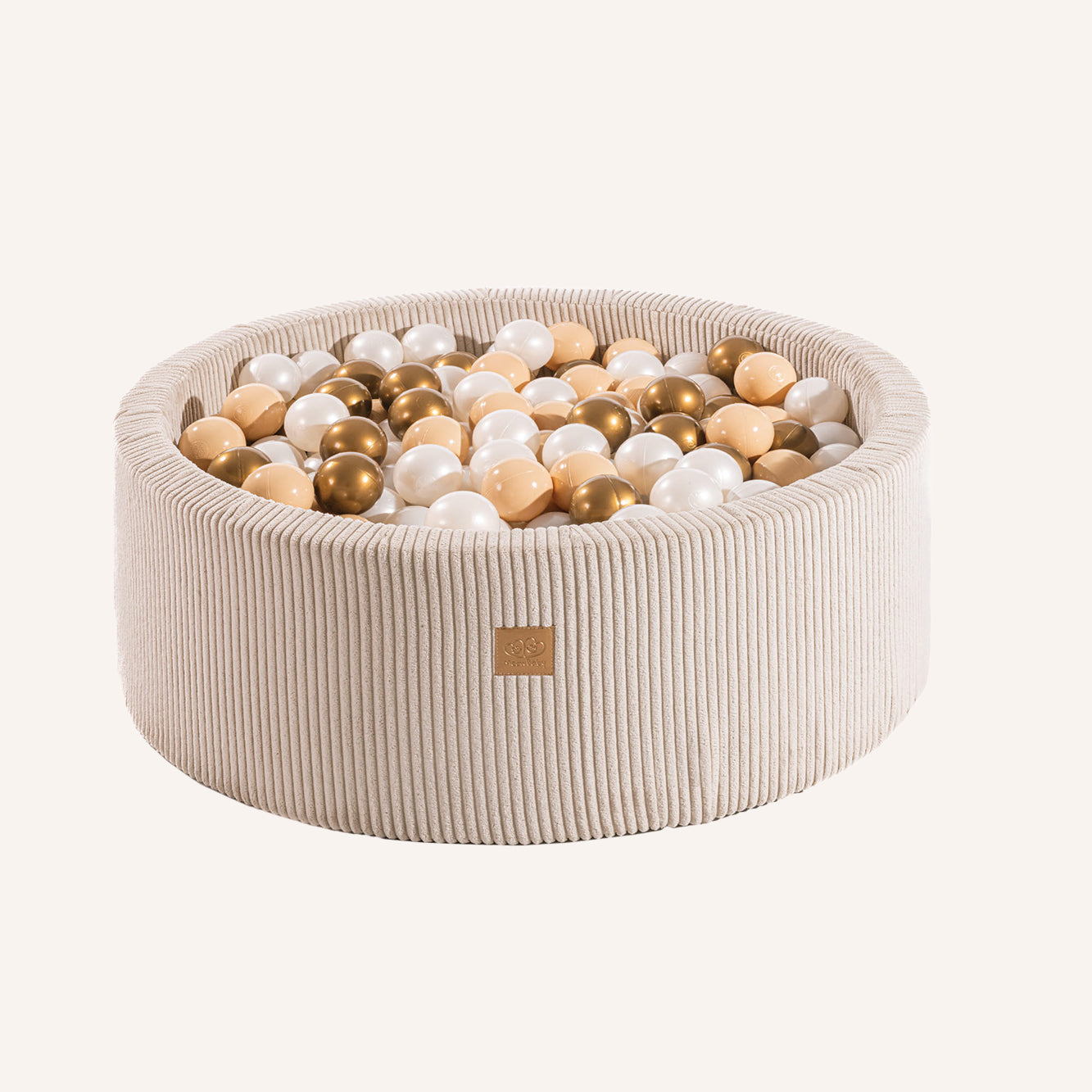 Rundes Bällebad in Ecru, 90 x 30 cm, mit 200 Bällen