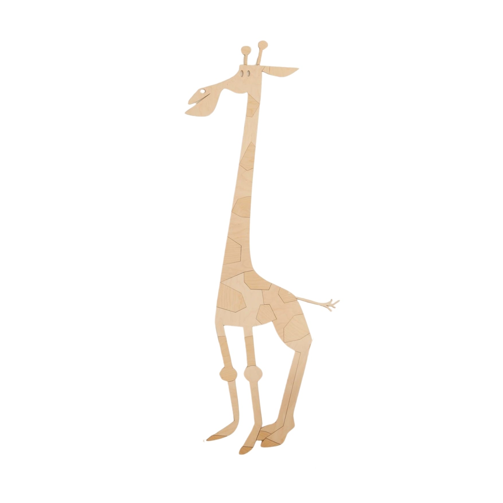 Safari-Giraffe aus Holz – Wanddekoration