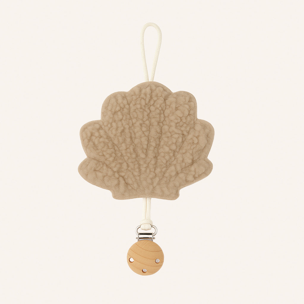 Teddy Beige Muscheln – Schnullerclip