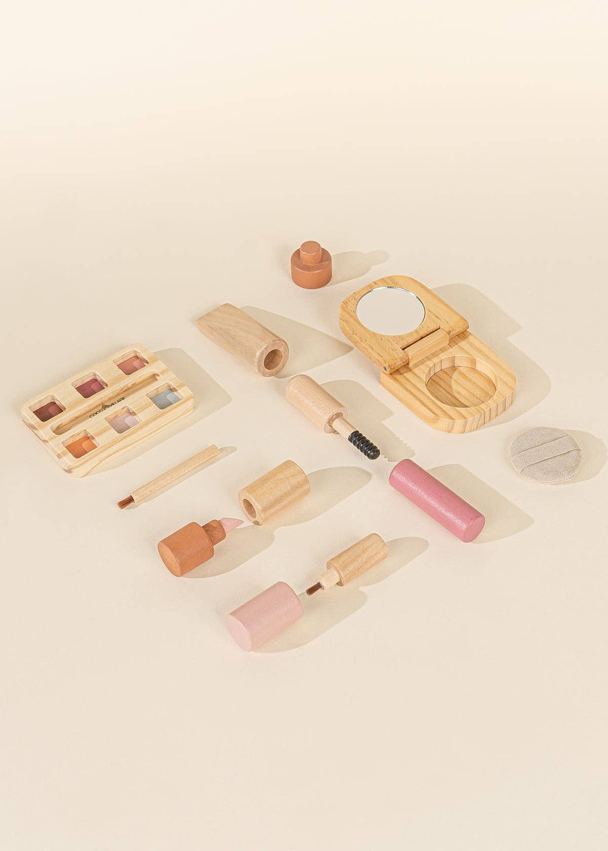 Beauty-Set aus Holz | Fantasievolles Set mit Make-up und Spiegel aus Holz
