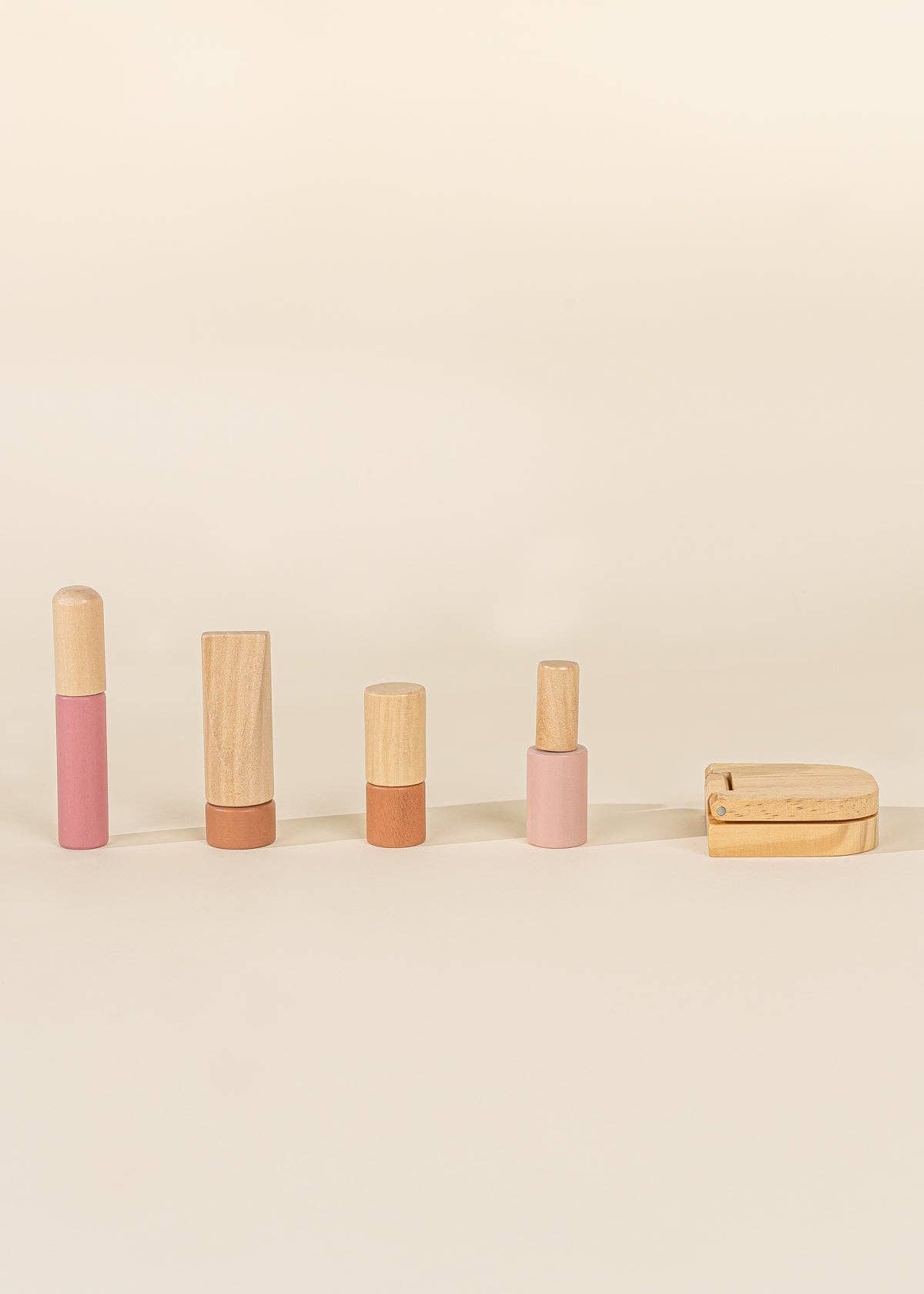 Beauty-Set aus Holz | Fantasievolles Set mit Make-up und Spiegel aus Holz