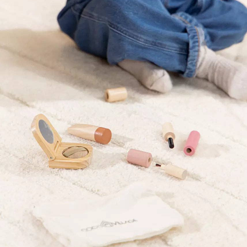 Beauty-Set aus Holz | Fantasievolles Set mit Make-up und Spiegel aus Holz