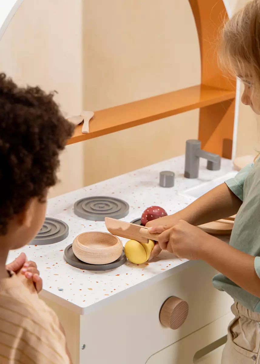 Obstspielset aus Holz | Marktset mit 7 Holzfrüchten