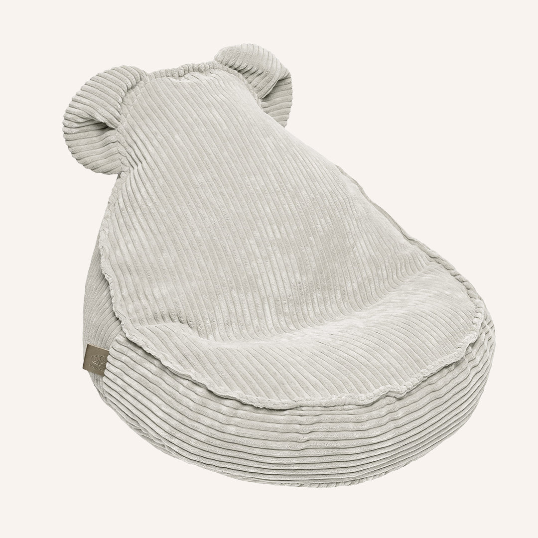 Gerippter Samt Ecru Teddy – Sitzsack